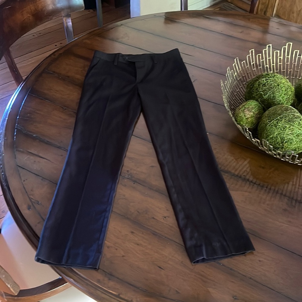 Boys flat front black dress pant